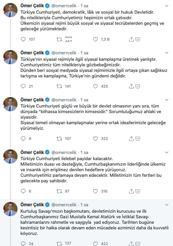 AK Parti'li Çelik'ten 'Hilafet çağrısına' tepki