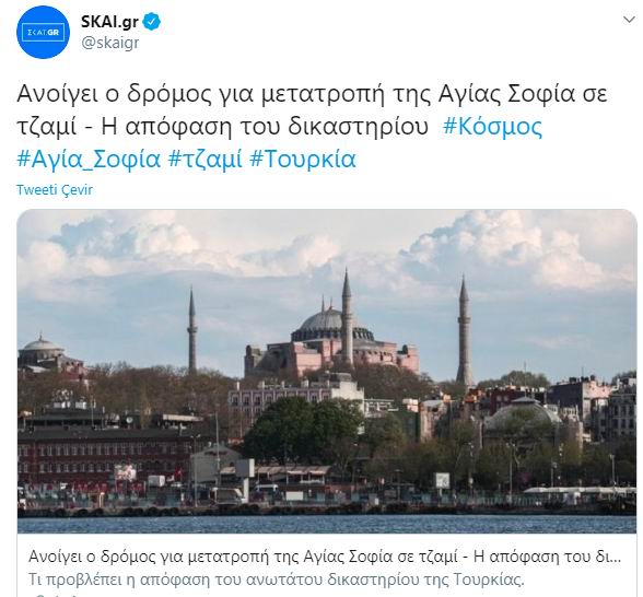 Ayasofya Kararı Dünya Basınında