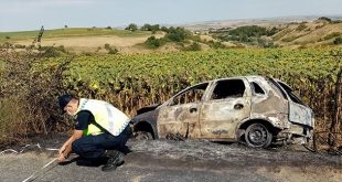 Kaza yapan LPG’li otomobil küle döndü, sürücü ölümden döndü