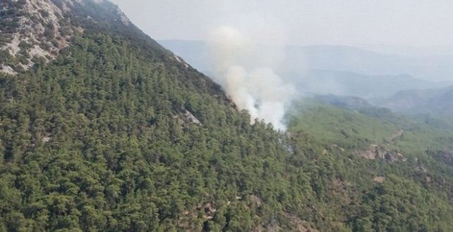 Marmaris'te orman yangını: Müdahale havadan ve karadan sürüyor