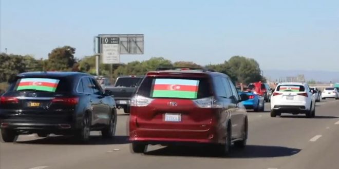 San Francisco'da 250 araçlık konvoyla Ermenistan protesto edildi