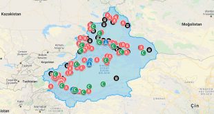 Doğu Türkistan'daki toplama kamplarının interaktif haritası