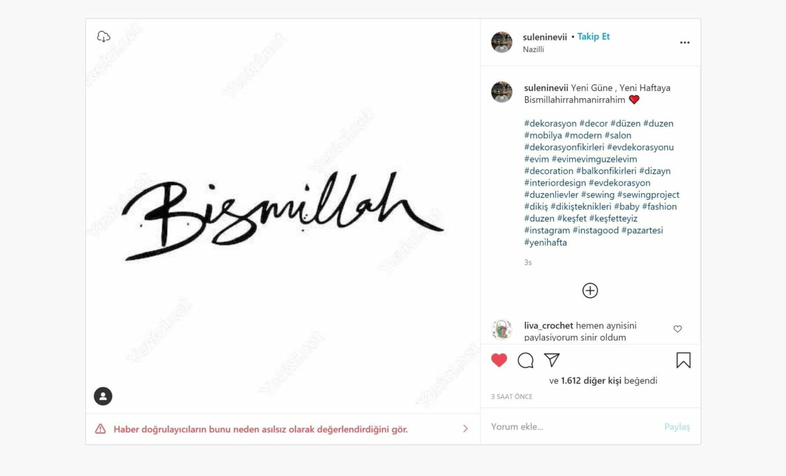 Instagram'dan 'Bismillah' lafzına sansür