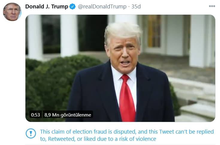 Twitter'dan Trump'a sansür