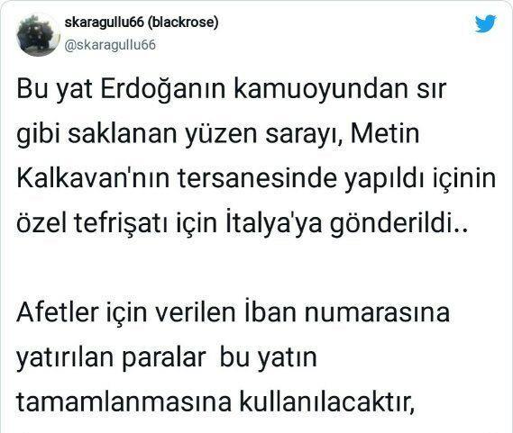 'Afet yardımlarıyla Erdoğan’a lüks yat yapılıyor' iddiası yalanlandı