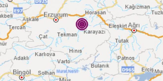 AFAD: Erzurum'da 5,1'lik deprem meydana geldi!