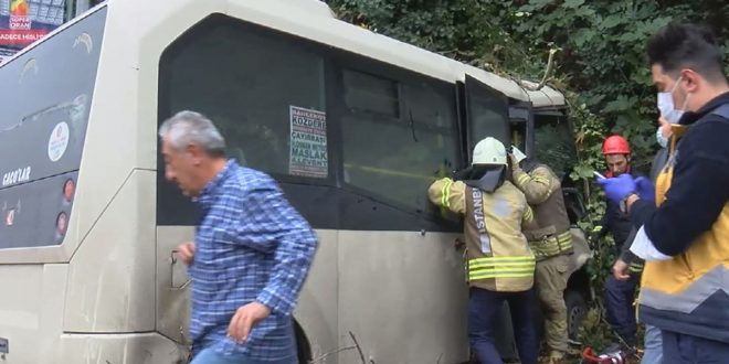 Yoldan çıkan minibüs ağaçlara çarptı: 12 yaralı