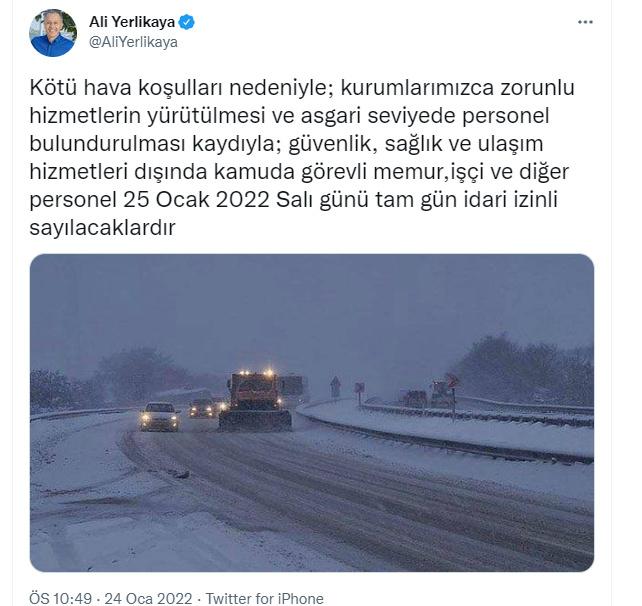 İstanbul'da kamu personeline izin!