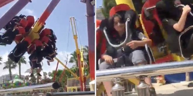 Lunaparkta korku dolu anlar! Eğlence aleti yerinden koptu