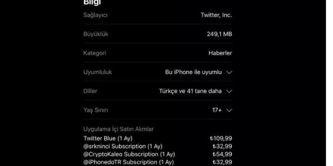 Twitter'ın Türkiye için 'mavi tik' fiyatı belli oldu