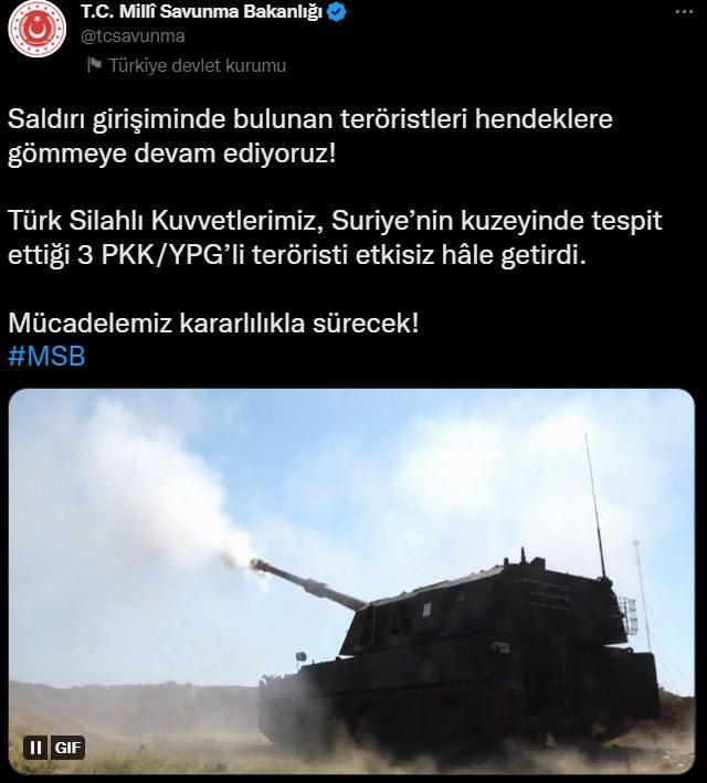 3 PKK'lı terörist öldürüldü