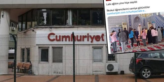 Çocukların cami ziyareti Cumhuriyet gazetesinin 'kokuşmuş' zihniyetini hortlattı!