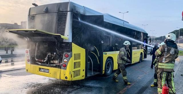 İETT otobüsünde yangın