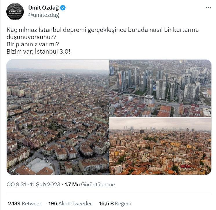 Ümit Özdağ'dan İstanbul paylaşımı! Konya ile karıştırdı