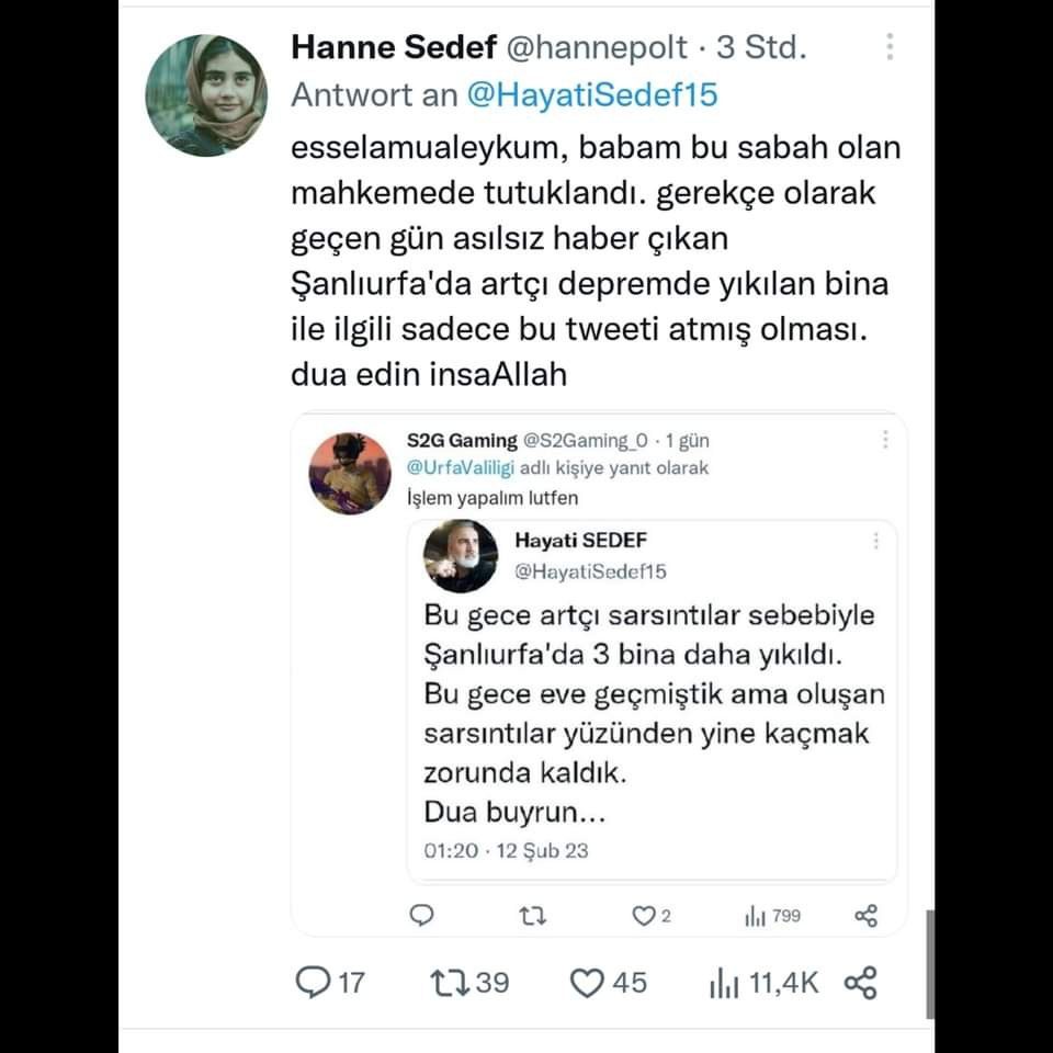 Deprem tweeti nedeniyle haksız tutuklama!