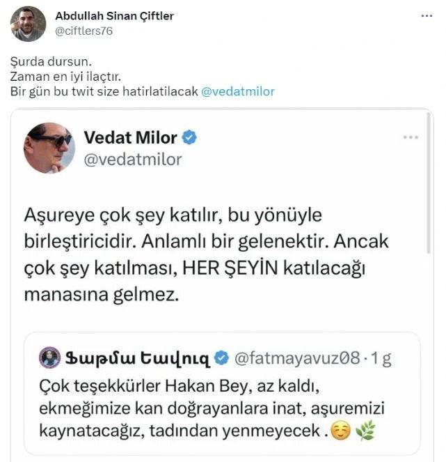 FETÖ'cülerden Vedat Milor'a tehdit: Bir gün size hatırlatılacak