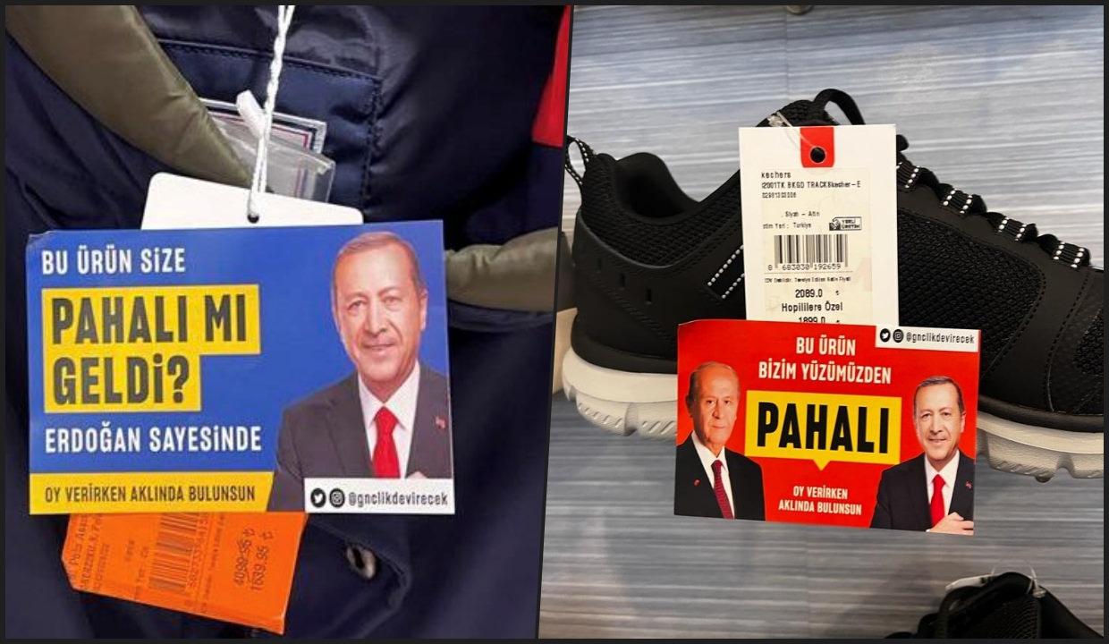 Erdoğan'a yapılan çıkartmalar Biden'a da yapılmış