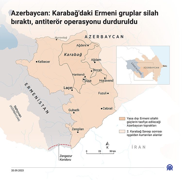 Azerbaycan'ın kontrolüne geçen köyde, Ermeni güçlere ait mühimmat deposu bulundu