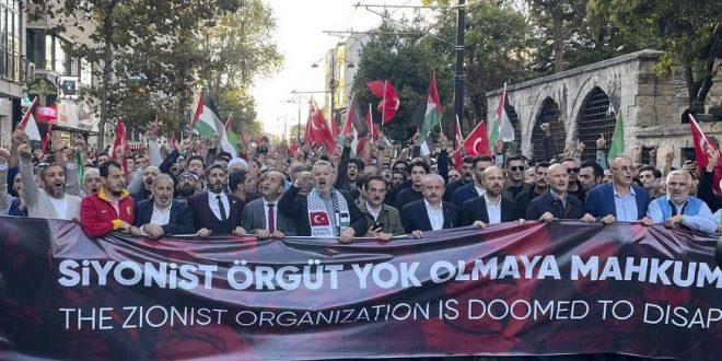 İstanbul'da 'Büyük Filistin Yürüyüşü' düzenlendi