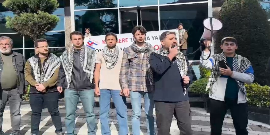 Katil İsrail'e taşımacılık yapan  Türk şirkete protesto[Videolu]