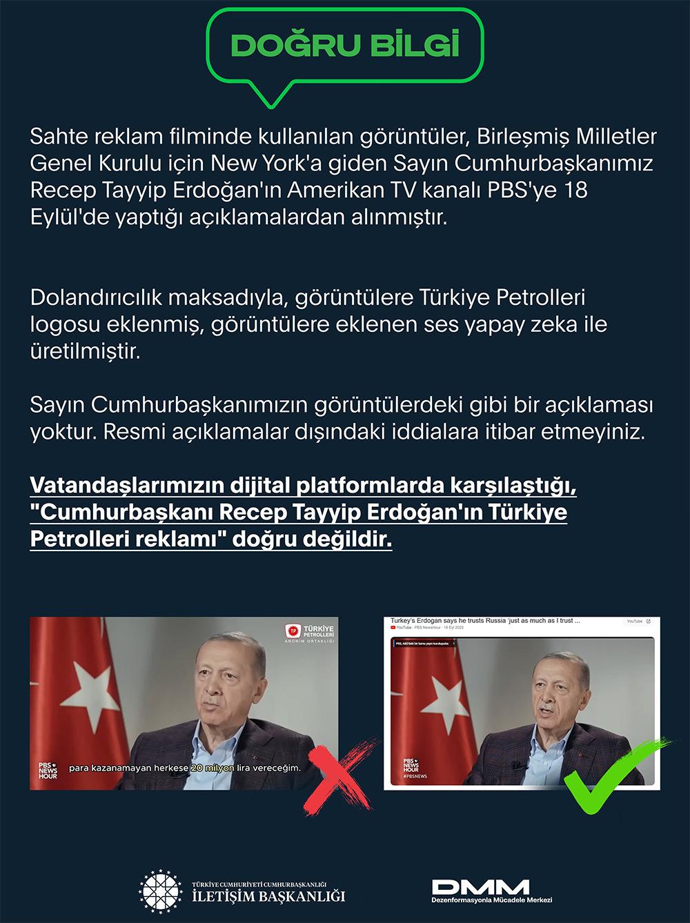 Dolandırıcılar yapay zekayla Erdoğan'ı reklamda oynattı!