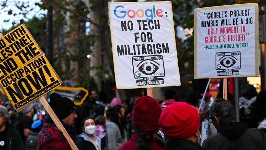 İsrail'e destek veren 'Google' ABD'de protesto edildi