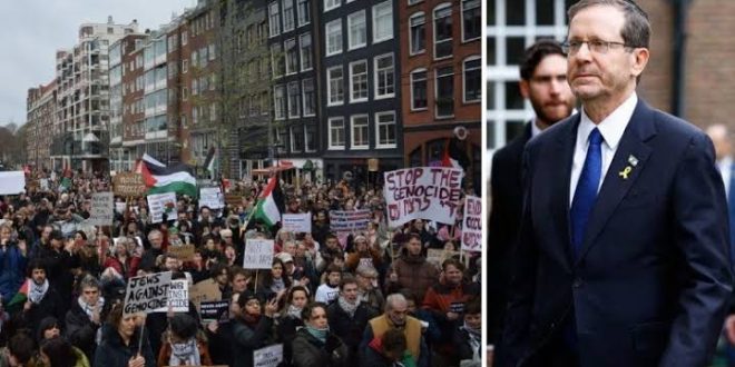 Siyonist Herzog A Hollanda Da Sok Protesto